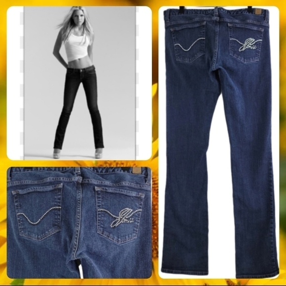 🔵 2 for $40 🔵GUESS RHINESTONE POCKET STRAIGHT LEG JEANS SIZE 31 - Picture 1 of 12